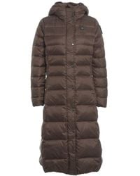 Blauer - Long Quilted Down Coat With Fixed Hood And Elegant Silhouette - Lyst