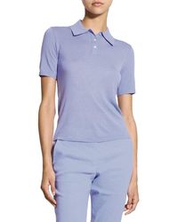 Theory - Pointelle Wool Polo Sweater - Lyst