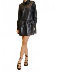 AUREUM - Vegan Leather Midi Dress - Lyst