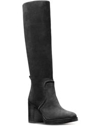 MICHAEL Michael Kors - Hayden Block Heel Leather Knee-High Boots - Lyst