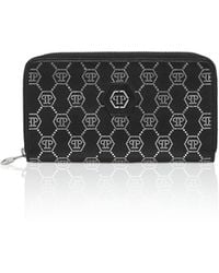 Philipp Plein - Rounded Zip Wallet Monogram Strass - Lyst