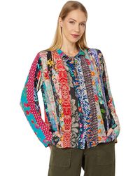 Johnny Was - Treble Sofia Button Up Boho Style Silk Blouse - Lyst