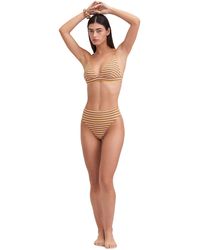 Au Naturel by Gottex - Stripe Print Triangle Bikini Bra Swim Top - Lyst