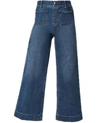 Spanx - Cropped Wide Leg Jeans - Lyst