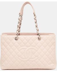 Chanel - Quilted Caviar Leather Grand Shopping Tote - Lyst
