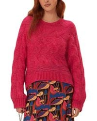 FARM Rio - Mohair & Wool-Blend Cable-Knit Sweater - Lyst