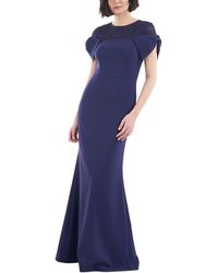 JS Collections - Lace Trim Knot Sleeve Evening Dress - Lyst