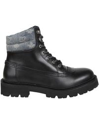 DSquared² - D2 Warm Up Monogrammed Leather Ankle Boots - Lyst