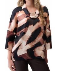 Joseph Ribkoff - Abstract Print Cowlneck Tunic Top - Lyst