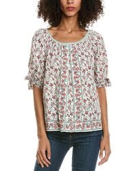 Max Studio - Short Sleeve Inverted Pleat Top - Lyst