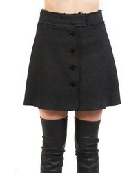 Hache - Tweed Button Front Mini Skirt - Lyst