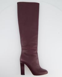 Victoria Beckham - Oxblood Knee High Leather Boots - Lyst