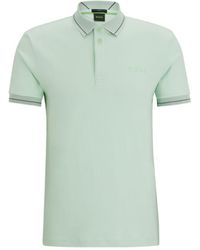 BOSS - Interlock-cotton Slim-fit Polo Shirt With Mesh Logo - Lyst