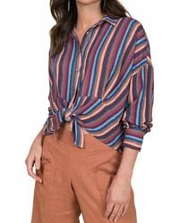 Ivy Jane - Striped Tie Front Top - Lyst
