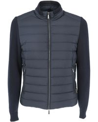 Moorer - Quilted Padded Casual Jacket With Ribbed Details - Lyst