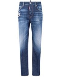 DSquared² - Medium-Rise Slim-Fit Distressed Jeans - Lyst