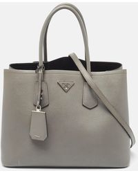Prada - Saffiano Cuir Leather Large Double Handle Tote - Lyst