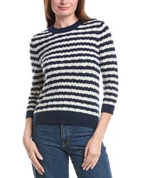 Isla - Kendall Pointelle Stripe Cashmere Sweater - Lyst