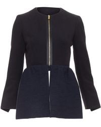 The Row - Loxton Structured Wool Peplum Zip Coat - Lyst