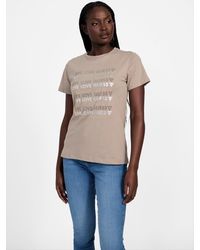Guess - Halie Crewneck Rhinestone Tee - Lyst