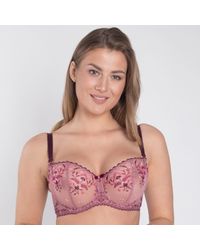 TRUEDAMES - Elegant Sheer Mesh Balconette Bra - Lyst