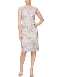 Alex Evenings - Lace Embroidered Cocktail Dress - Lyst