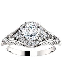 Pompeii3 - 1ct Vintage Diamond Engagement Round Halo Ring - Lyst