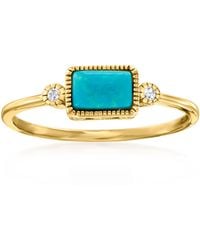 RS Pure - Turquoise And Diamond-accented Ring In 14kt Yellow Gold - Lyst