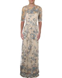Adrianna Papell - Mesh Embroidered Formal Dress - Lyst