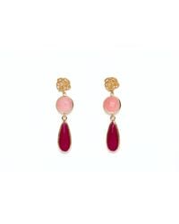 Avenue Chic - Rose Teardrop Earrings - Lyst