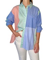 By Together - Color Block Button Down Shirt - Lyst