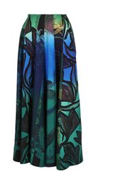 Ferragamo - Graphic Printed Silk Midi Skirt - Lyst