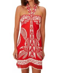 FARM Rio - Majestic Coconut Tree Linen Mini Dress - Lyst