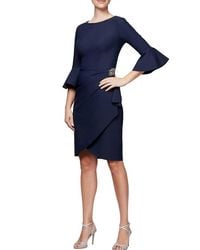 Alex Evenings - Sheath Compression Cocktail Dress With Bell Sleeves - Lyst