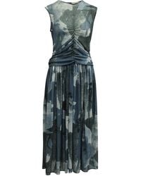 Victoria - Beckham Ruched Front Midi Dress - Lyst