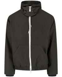Sacai - Cropped Boxy Jacket With High Collar And Hood - Lyst