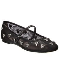 Stuart Weitzman - Tammy Mesh & Leather Mary Jane Ballet Flat - Lyst