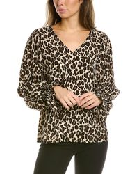 Vince Camuto - Leopard Smocked Top - Lyst