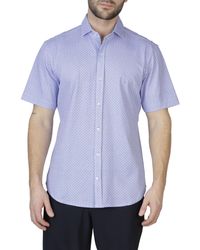 Tailorbyrd - Light Mini Geo Knit Short Sleeve Getaway Shirt - Lyst
