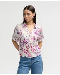 NVLT - Button Front Cropped Shirt - Lyst