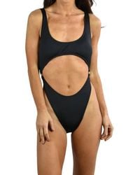 MILLY - Solid Ring Monokini One Piece Swimsuit - Lyst