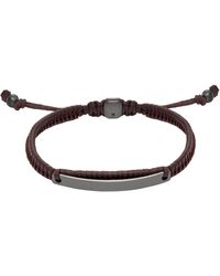 Fossil - Elliott Brown Leather Id Bracelet - Lyst