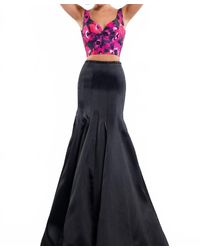 Rachel Allan - Two-Piece Mikado Mermaid Gown - Lyst