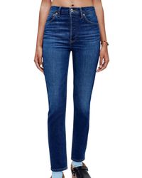 RE/DONE - 90's High Rise Ankle Crop Jean - Lyst