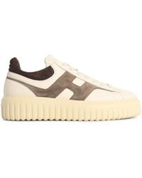 Hogan - 'H Stripes' Ivory Leather Sneakers - Lyst