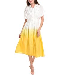 Badgley Mischka - Pleated Shirtdress - Lyst