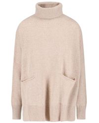 Ma'ry'ya - High Neck Cashmere And Virgin Wool Sweater With Side Slits - Lyst