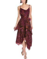 Marchesa - Lace Midi Dress - Lyst