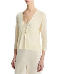 Vince - Wool-Blend Ribbed Cardigan - Lyst