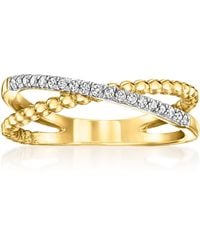 Ross-Simons - Diamond Crisscross Beaded Ring - Lyst